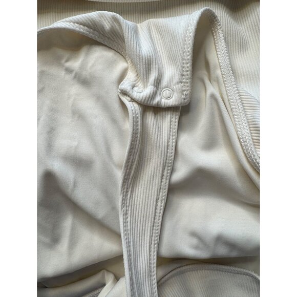 House Of Harlow Stretch 90's Bodysuit Size Large Ivory Ribbed - Picture 8 of 8